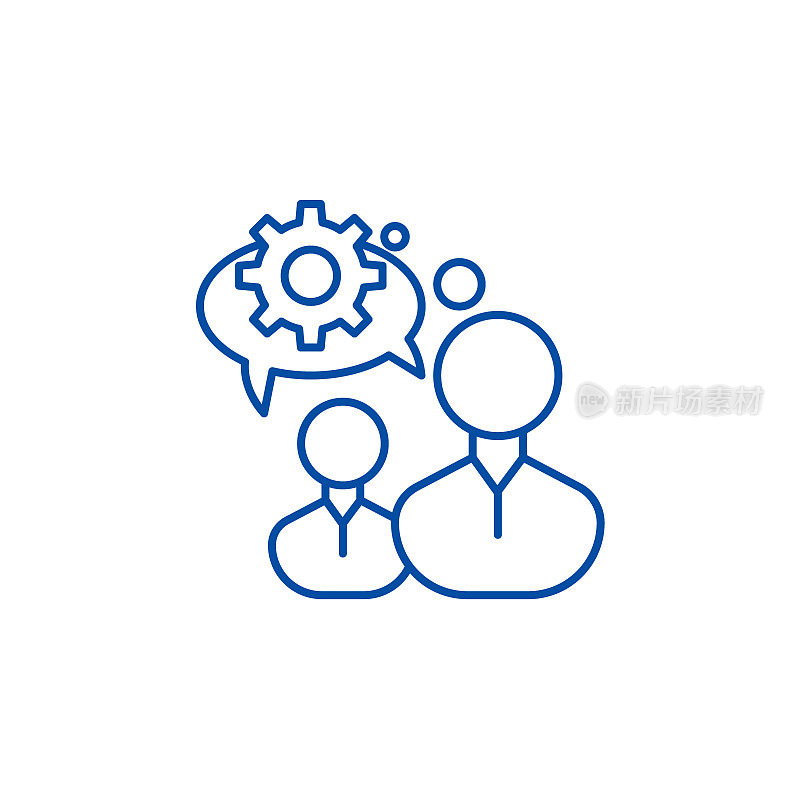 Engineering thinking line icon concept. Engineering thinking flat  vector symbol, sign, outline illustration.
